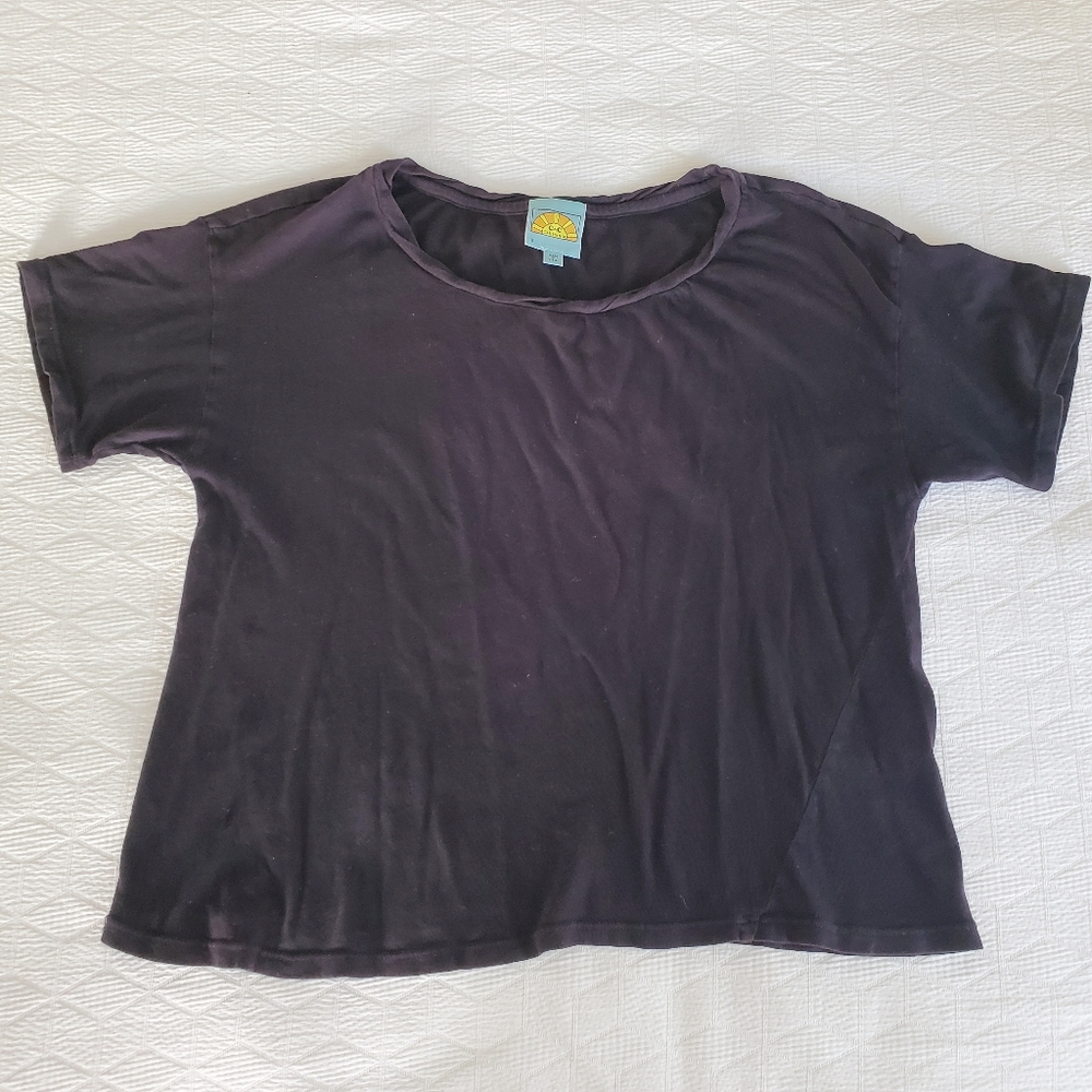 C&C Californa black boxy crop top small